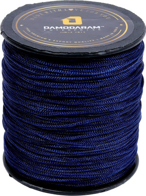 DAMODARAM 1mm Nylon Macrame Thread Cord For Art Craft & DIY Projects (100 MTR, Neavy Blue) Thread(100 m Pack of1)