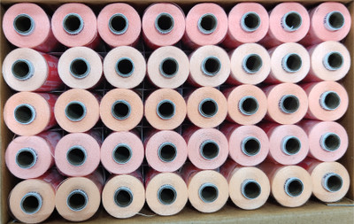TOREX 2 PLY 800 Meter Polyester Sewing Threads 5 Shades of Peach Thread Thread(800 m Pack of40)