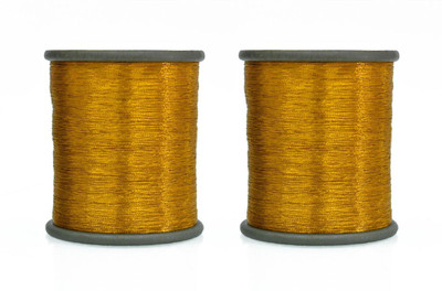 Embroiderymaterial 0.1 MM Dark Yellow Golden Zari Metallic Thread for Embroidery, Craft & Jewellery Making Thread(1000 m Pack of2)