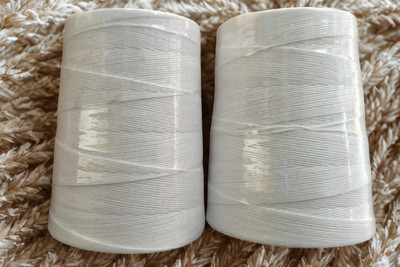 viji tex WHITE THREAD, poly white, Milky white Thread(920 m Pack of6)