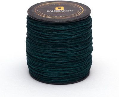 DAMODARAM 1mm Nylon Macrame Thread Cord Dori For Art Craft & DIY Projects (Bottle Green) Thread(100 m Pack of1)