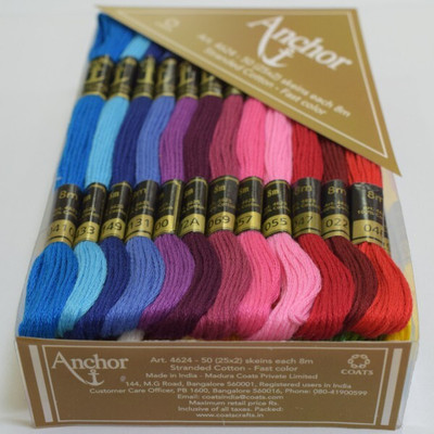 ARTPARASITE Cotton Stranded Skeins Rainbow Color Cross Stitch Thread for Bracelets Floss Thread(8 m Pack of50)