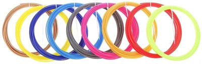 Shree Shayama 3D Pen Wire 10 Colors x 5 mtr 3D Pen Filament Refills 1.75 mm PLA Pack (10) Extruder