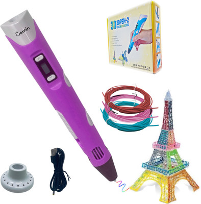 camin 3D Pen| 3D Pen with USB Cable| 3D Pen for Kids (3 Color PLA Filament) Pink 3D Printer Pen