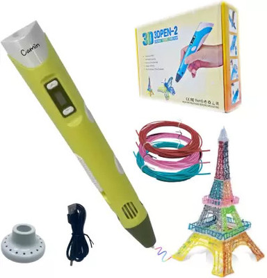 Beauty Phoria 3D Pen| 3D Pen with Adapter| 3D Pen for Kids (3 Color PLA Filament) Yellow 3D Printer Pen