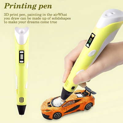 Protomont TECHNOLOGIES 3D Pen for kids with LCD Display and 3X10meter 1.75mm PLA filaments(Yellow) 3D Printer Pen