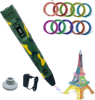 camin with Adapter| for Kids (10 Color PLA Filament) 3D Printer Pen