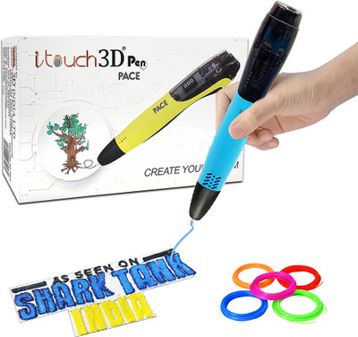 WOL3D Itouch Pace 3D Pen (Blue) with 5 in 1 filaments for 3D Drawing; Art and Craft 3D Printer Pen