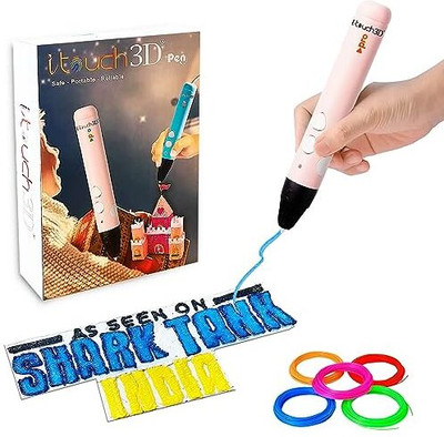 WOL3D touch Pro 3D Pen Pink, Kids Friendly Magic 3D Pen with 5in1 3D Printer Pen