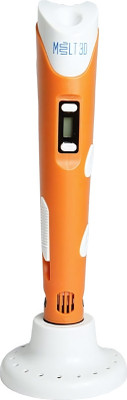 Melt3D 3D drawing Pen for kids with adapter and 3x10 meter PLA filament(Orange) 3D Printer Pen