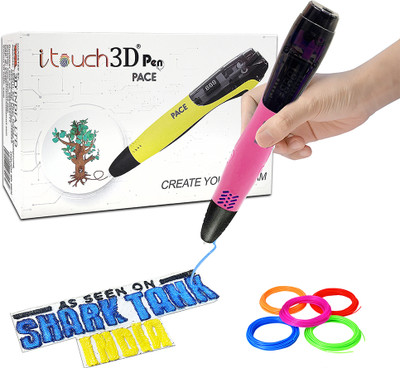 WOL3D Itouch Pace 3D Pen (Pink) with 5 in 1 filaments for 3D Drawing Art and Craft 3D Printer Pen