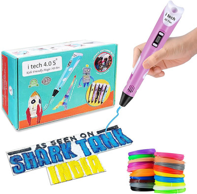 Itech Kids Friendly Magic 3D Pen Super value Pack (Pink)With 20in1-5m 3D Printer Pen