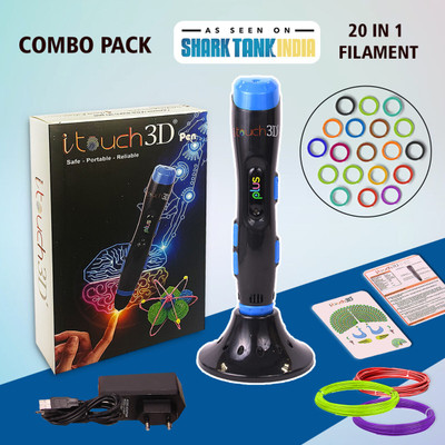 WOL3D ITouch plus 3D Blue Pen for 3D Drawing, Art and Crafts with (20 in 1)5m 3D Printer Pen