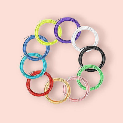 Bachpan High quality Non toxic 3D PLA FILAMENT wire set of 10 each 5 M 3D Printer Pen