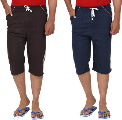 JUST TRY FASHION Solid Men Three Fourths