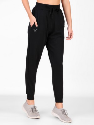 UZARUS Solid Women Black Track Pants