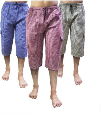 MASSIVE ENTERPRISES Checkered Men Three Fourths