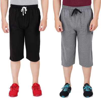 FEEL TRACK Solid Men Three Fourths