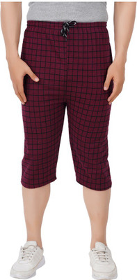 JUST TRY FASHION Checkered Men Three Fourths