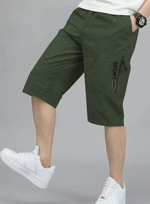 PARIFASHION22 Solid Men Three Fourths