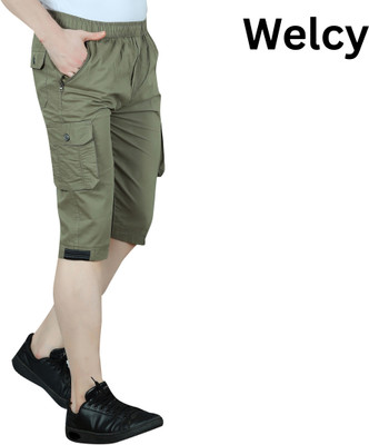 Welcy Solid Men Three Fourths