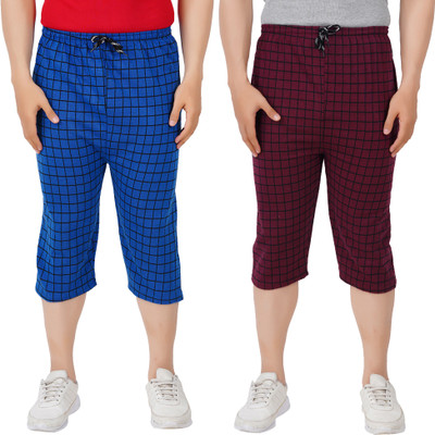 JUST TRY FASHION Checkered Men Three Fourths