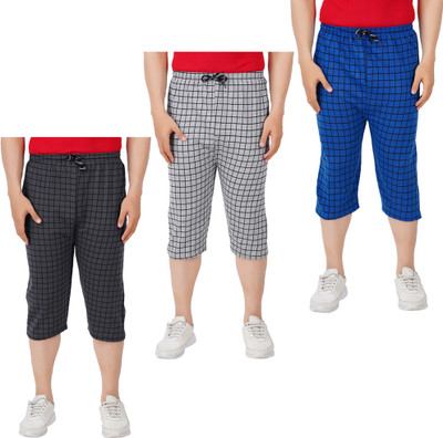 JUST TRY FASHION Checkered Men Three Fourths