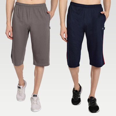 Zeffit Solid, Striped Men Three Fourths