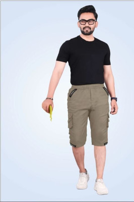 SHREE YAMUNA CREATION Solid Men Three Fourths