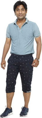 Welcy Solid Men Three Fourths