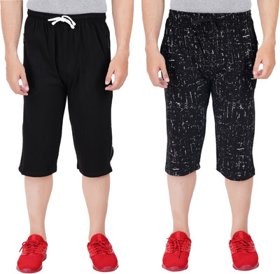 FEEL TRACK Solid, Printed Men Three Fourths