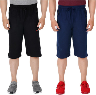 FEEL TRACK Solid Men Three Fourths