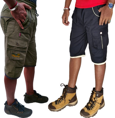 JAHU Fashion Self Design Men Three Fourths