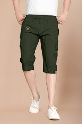 PUSHTIFABRIC Solid Men Three Fourths