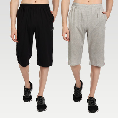 Zeffit Solid, Striped Men Three Fourths