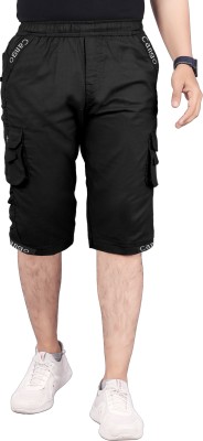 Vmdesigns Solid Men Reversible Black Regular Shorts