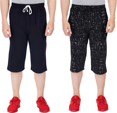 FEEL TRACK Solid, Printed Men Three Fourths