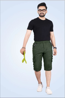 Ethnic Trove Solid Men Three Fourths