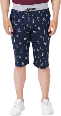 GOKUL FASHION Geometric Print Men Three Fourths