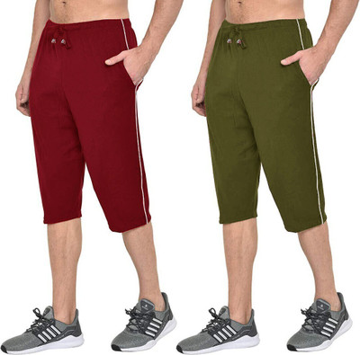 Stylcozy Solid Men Three Fourths