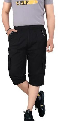 SHREE YAMUNA CREATION Solid Men Three Fourths