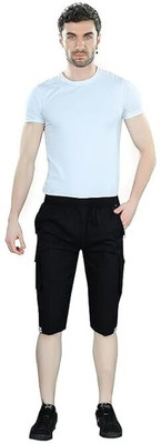 Welcy Solid Men Three Fourths