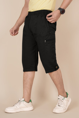 VASUDI Solid Men Three Fourths
