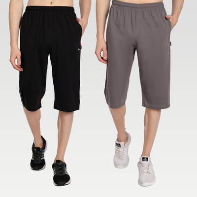 Zeffit Solid, Striped Men Three Fourths