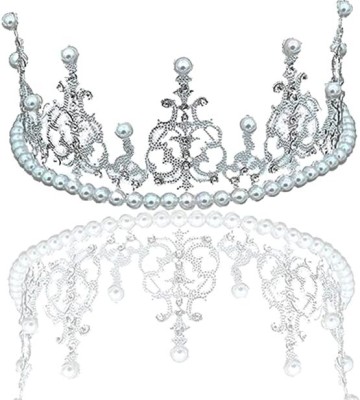 SYGA Crown & Tiara(Silver, Pack of 1)