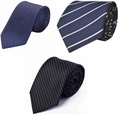 SSS Self Design, Polka Print, Striped Tie(Pack of 3)