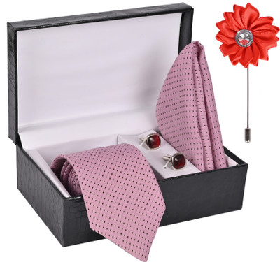 Peednam Silk Tie & Cufflink(Pink)