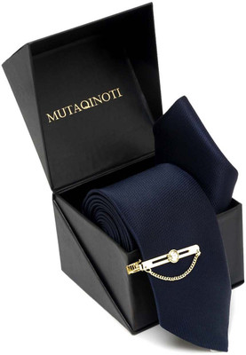 MUTAQINOTI Silk Tie Pin Set(Blue)