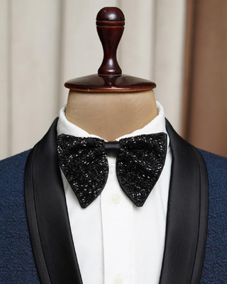 Zitti Embroidered, Solid, Self Design, Woven, Checkered, Geometric Print, Applique Tie