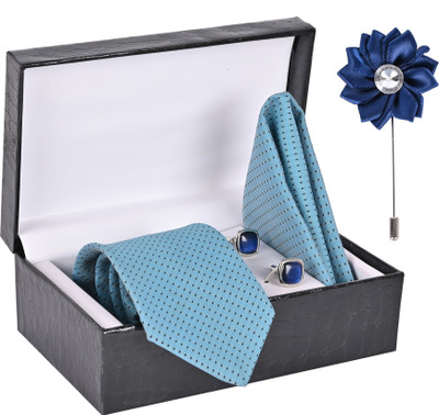Peednam Silk Tie & Cufflink(Turquoise)